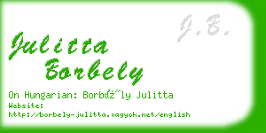 julitta borbely business card